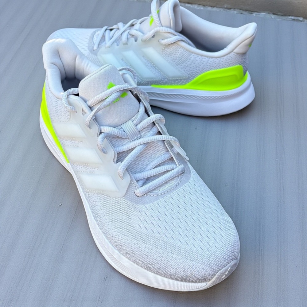 Adidas UltraRun‎ 5J Size 7 Grey/White/Lucid Lemon Running Athletic Sneaker
